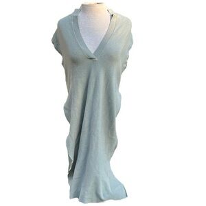 Zara Light Green Sleeveless tunic ribbed sweater material size small v neck